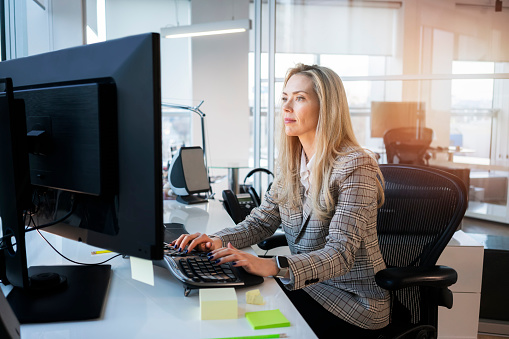 Business woman working at the office